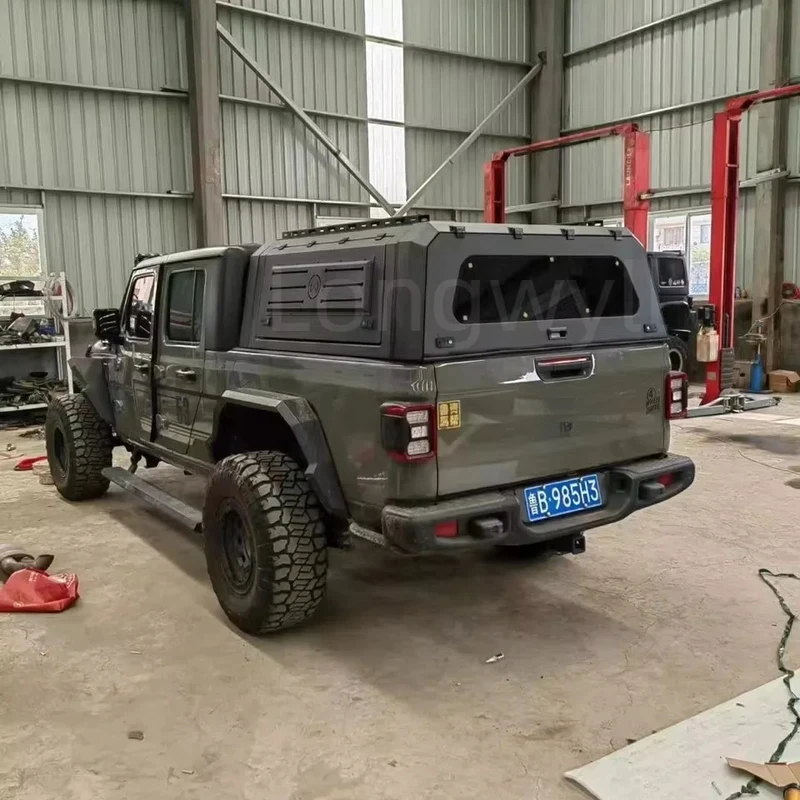 Heavy-duty Hardtop Pickup Canopy  Gladiator Rust-Proof Black Matte Truck Topper Aluminum