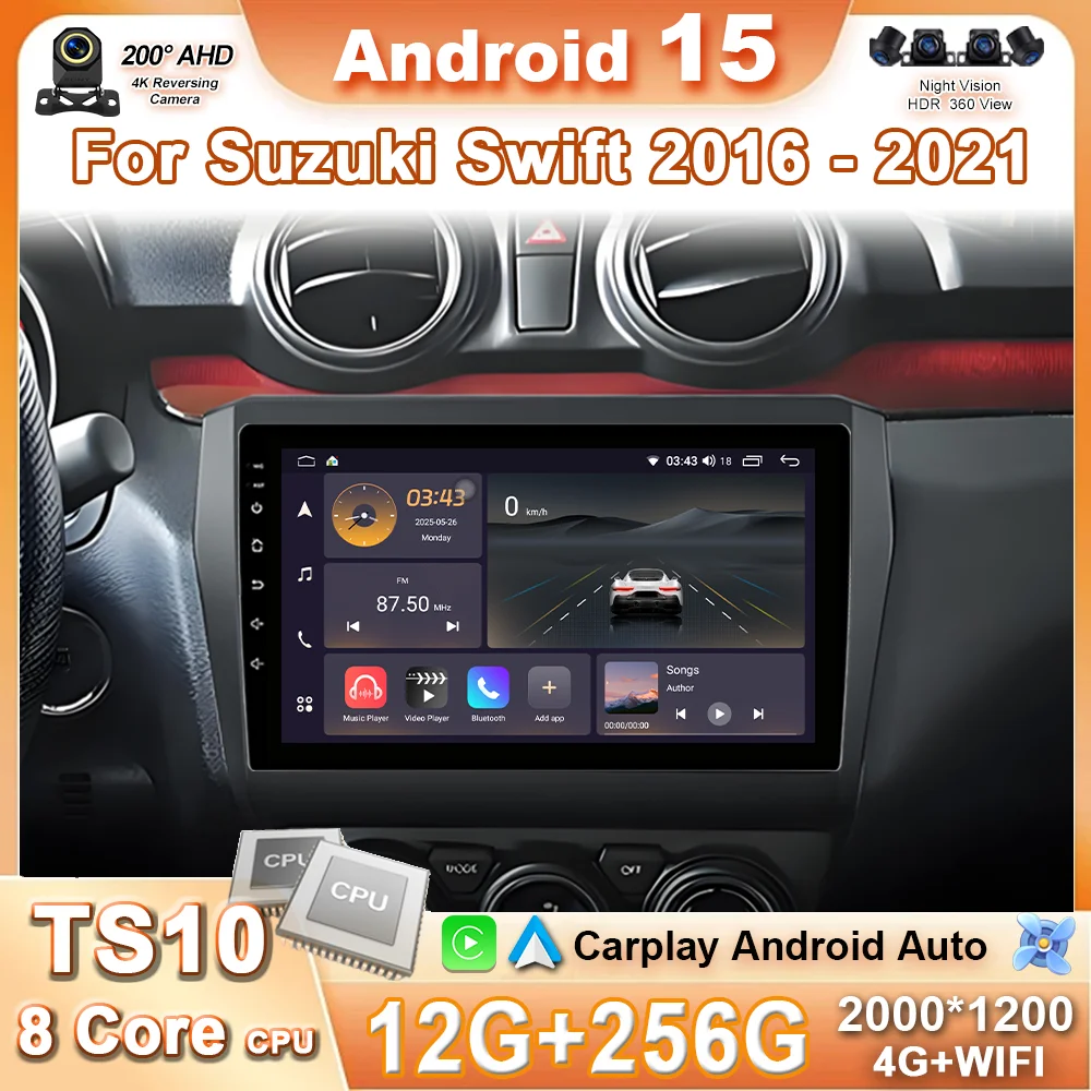 

Android 15 Carplay Car Radio For Suzuki Swift 2016 2017 2018 2019 2020 2021 Auto Navigation GPS Multimedia Player DSP 2 din DVD