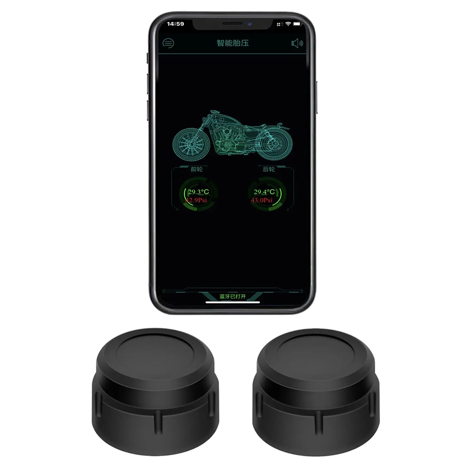 ضغط إطارات الدراجة النارية 2-pack 0-13.0 Bar لمحرك Android iOS