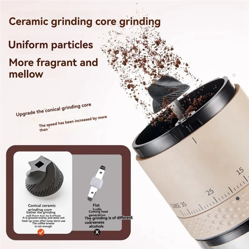 A85I-مطحنة القهوة الكهربائية مطحنة أوتوماتيكية مطحنة القهوة طحن حبوب البن ومسحوق الضغط للاستخدام المنزلي المحمولة