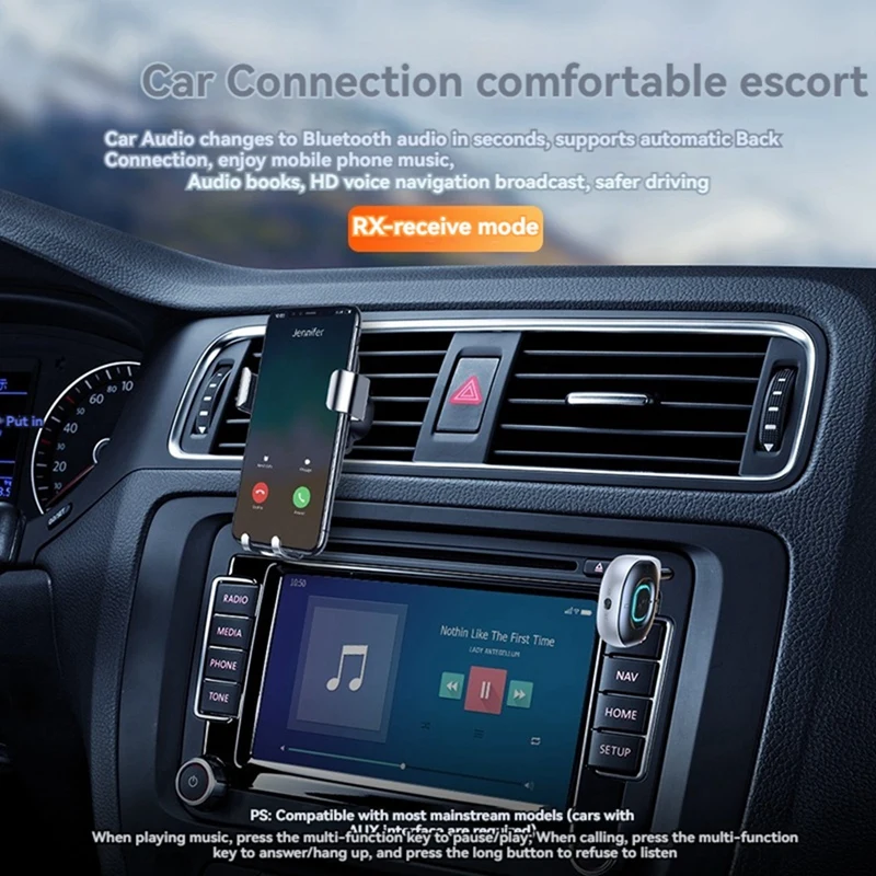2 in 1 무선 블루투스 5.3 리시버 송신기 어댑터, AUX 핸즈프리 통화, 자동차 라디오 오디오 헤드폰 TV용, 3.5mm