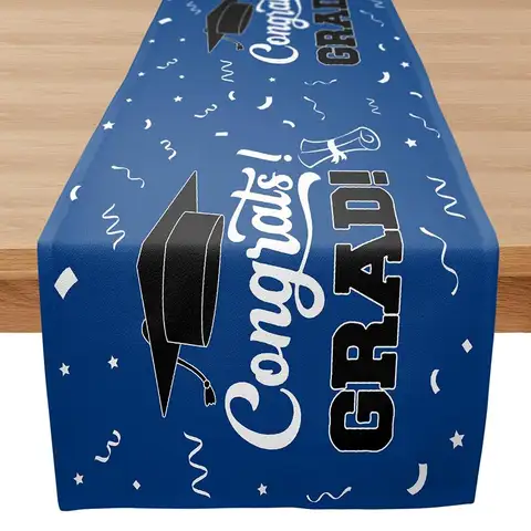Class of 2026 Graduation Table Runner - Congrats Grad Decoration for Home Classroom Dinning Kitchen Table - Graduation Party