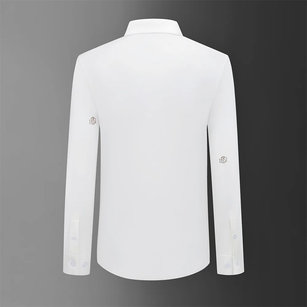 2025 nouvelle chemise de lettre de strass hommes à manches longues chemises sociales de luxe chemises habillées d'affaires décontractées Costumes de spectacle de Banquet