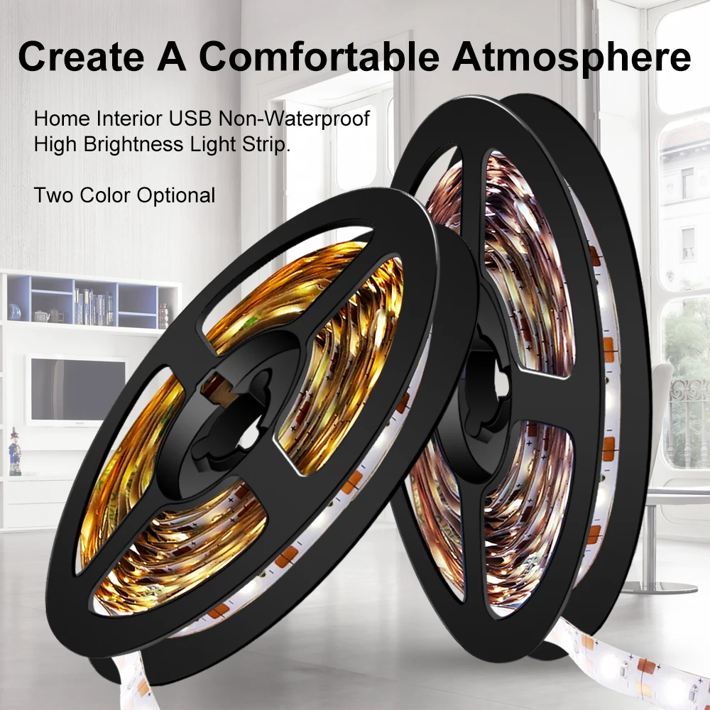 5V USB Strip Lamp Led Light Tape Flexible Light Strip Led Bandelettes Led Tira Neon Ribbon Closet Cabinet Wardrobe Night Lights