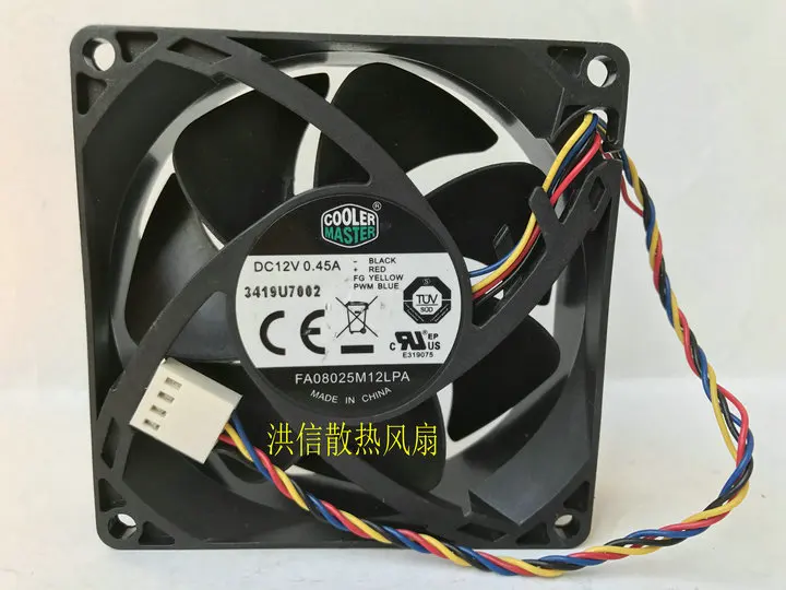 

Cooler Master FA08025M12LPA DC 12 В 0,45 А 80x80x25 мм 4-проводной охлаждающий вентилятор 80 мм