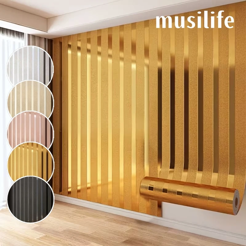 

Modern 3D Stripe Waterproof Wall Sticker Self-adhesive Wallpaper Geometric Peel and Stick Wall Paper for Ceiling Wall Cladding