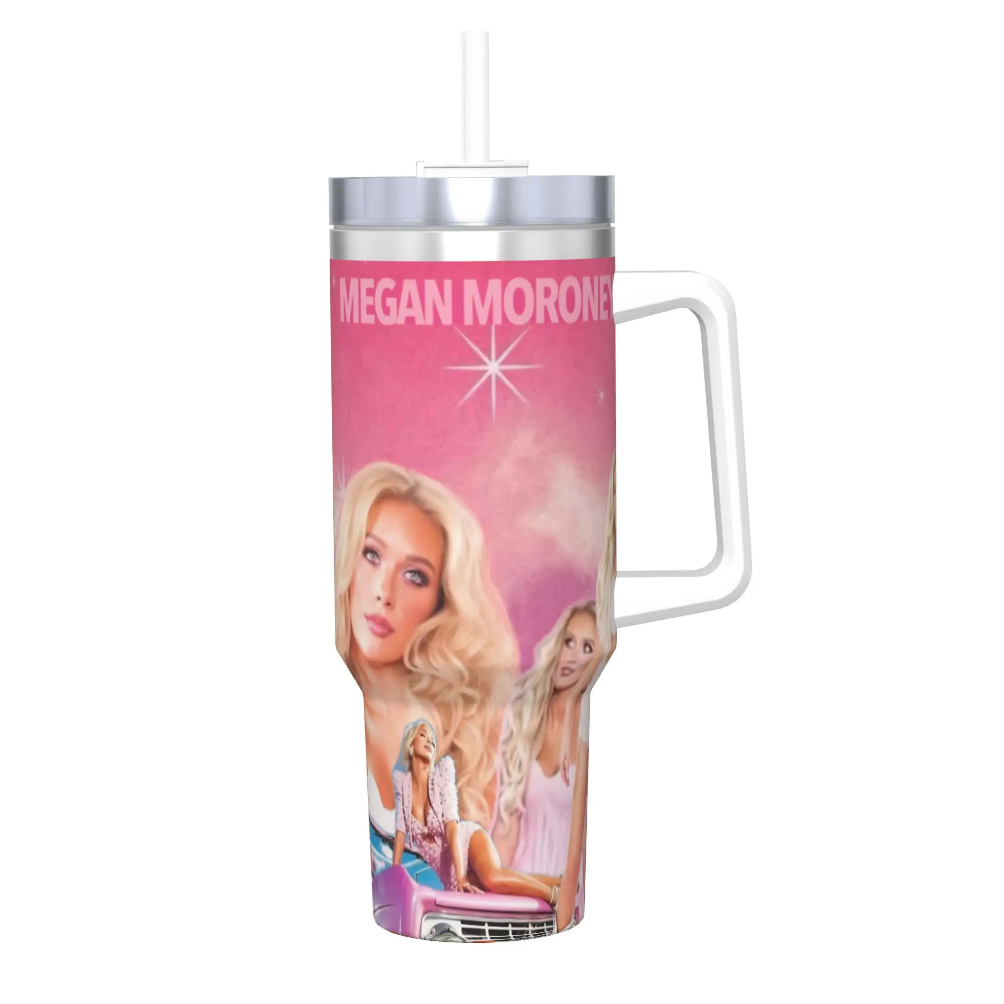 Megan Moroney Singer  Tumbler With Straw  Stainless Steel Travel Mug Double Wall Vacuum Insulated for Cold Or Hot 40oz
