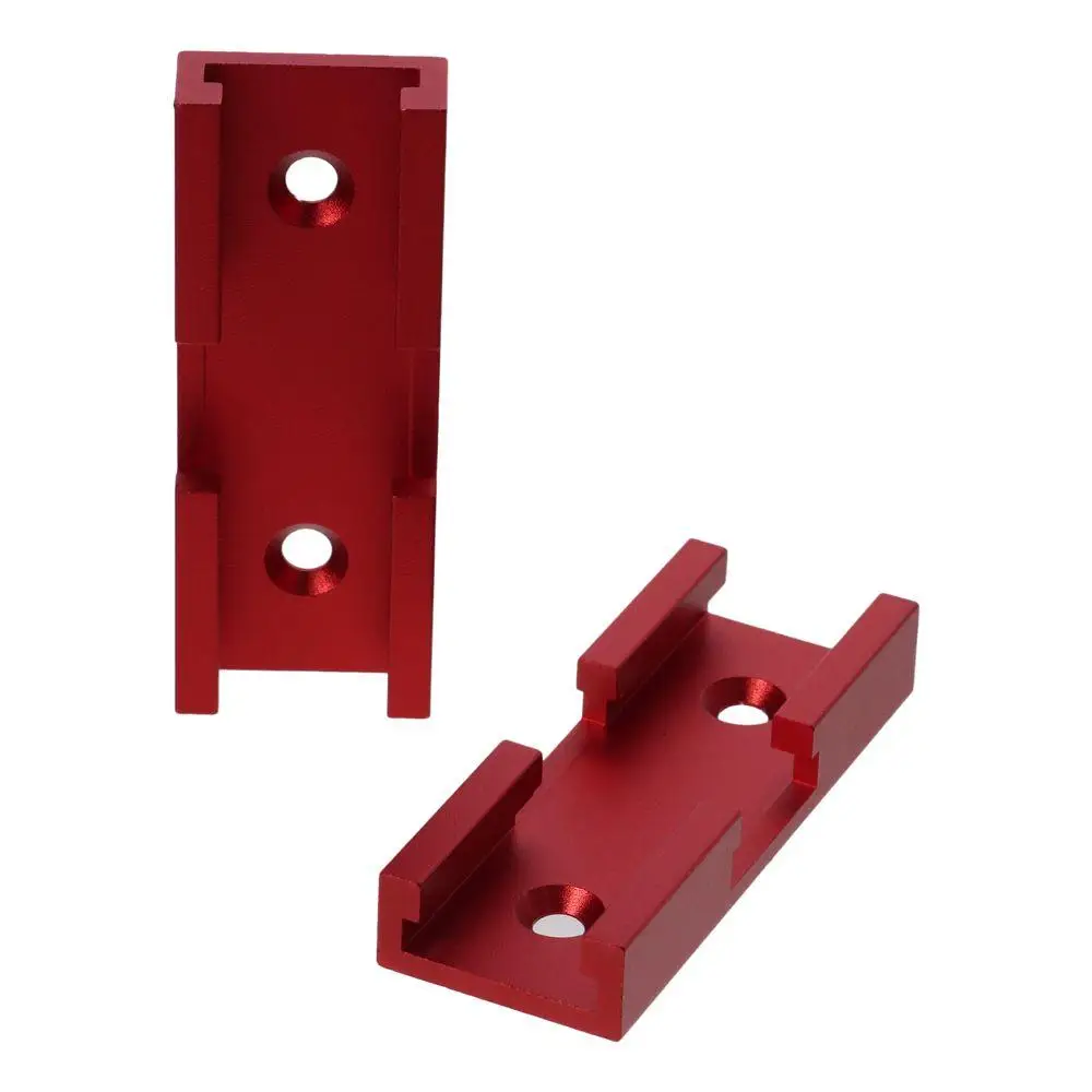 4PCS Convenient 80mm Universal Push Handle Cross Groove Red T Track Chute T Track Intersection Kit Woodworking