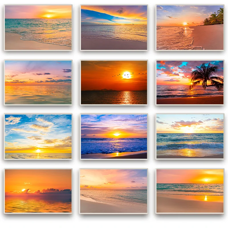 Sunsets Natural Sea Beach Landscape Canvas and Prints Wall Art Picture canvas Painting Wall Art for Living Room Home Decoration