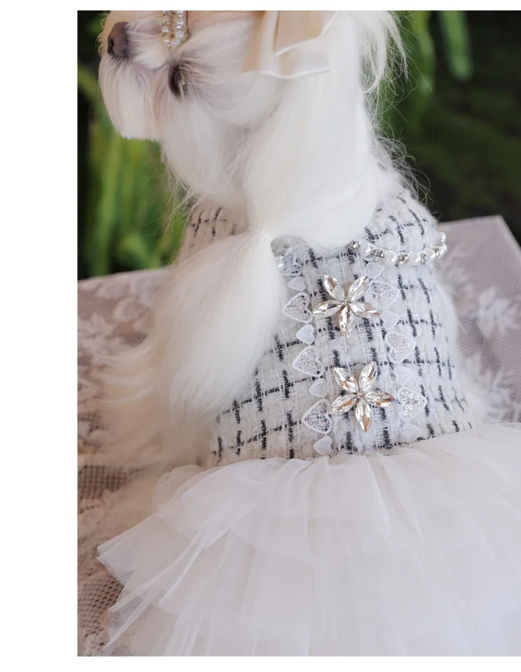 

High-End Custom-Made Brand Classic Luxury Style Thick Pet Wool Skirt Puppies Maltese Chihuahua Teddy Cats Dress