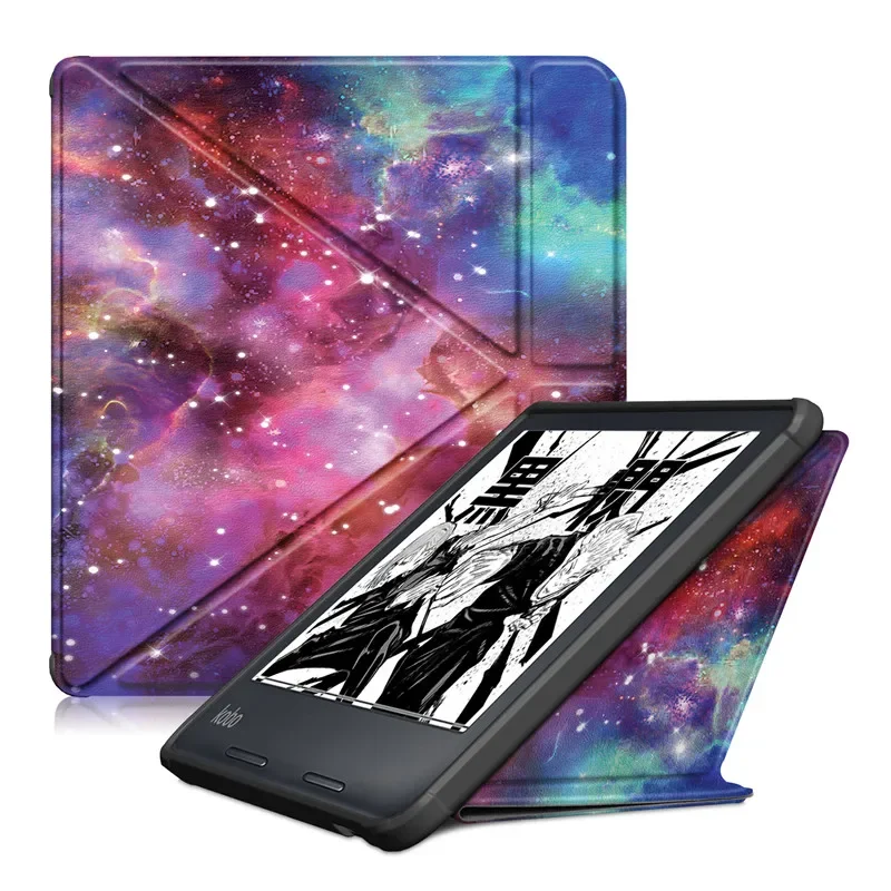 

Painted Smart Cover for Etui Kobo Libra 2 2021 Case PU Leather Soft Back Stand Ereader Sleep Cover for Funda Kobo Libra 2 Case