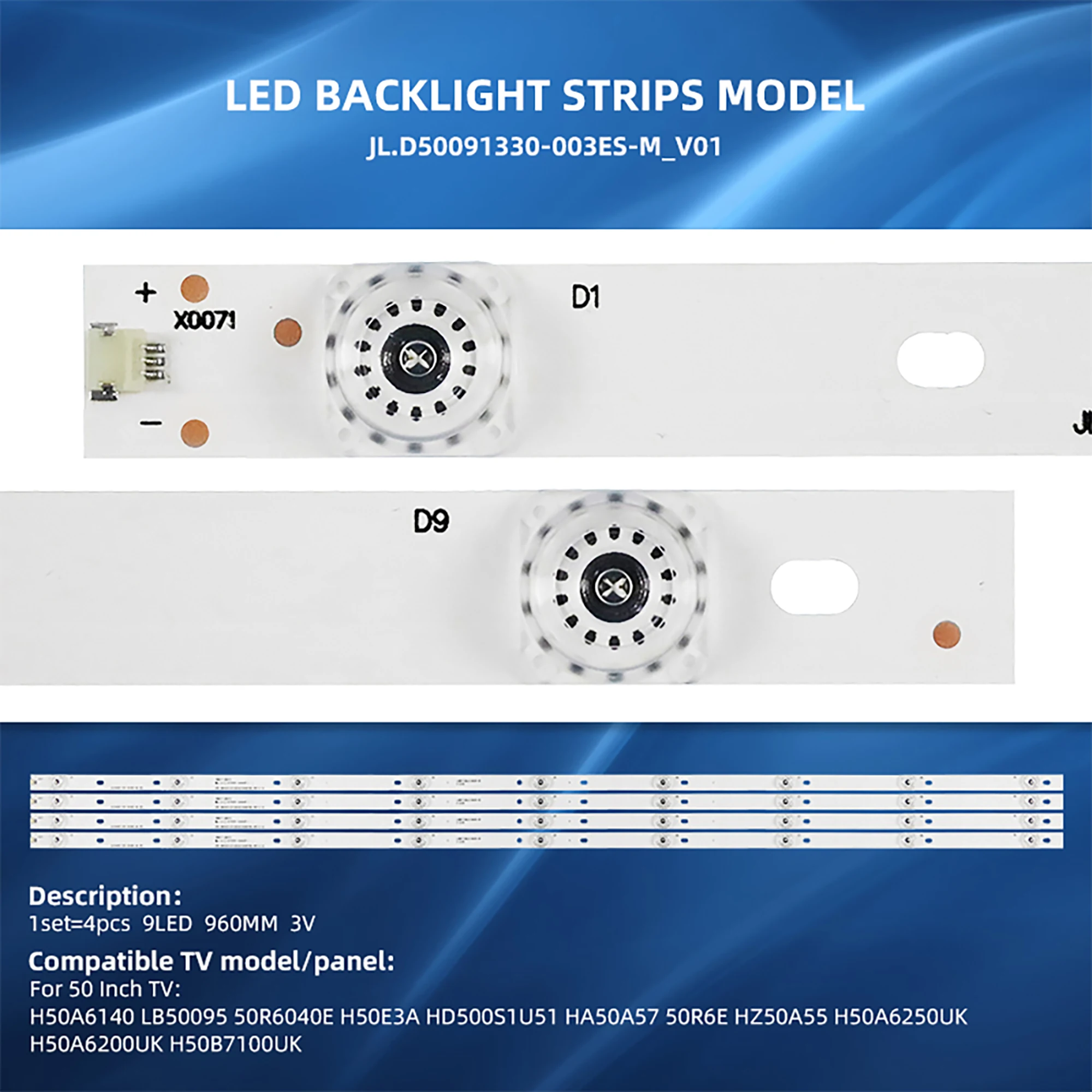 Striscia di retroilluminazione a LED per LC-50S6000U LC-50N7004U LC-50LBU711C LC-50Q620U LC-50Q7030U 50R7F 50R7E 50R6E1 LM41-00603A