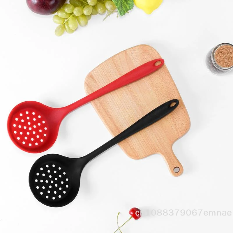 [ZYAS]【xxx】Silicone Strainer, Non-stick Pan Silicone Spoon, Ladle, Slotted Spoon, Cooking Utensil, Large Anti-scalding[ZYS]