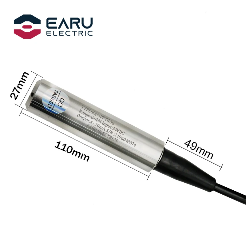4-20MA 0-5V 0-10V RS485 Output Level Transmitter Liquid Oil Water Level Sensor Probe Detect Controller Float Switch 1-10m Pump