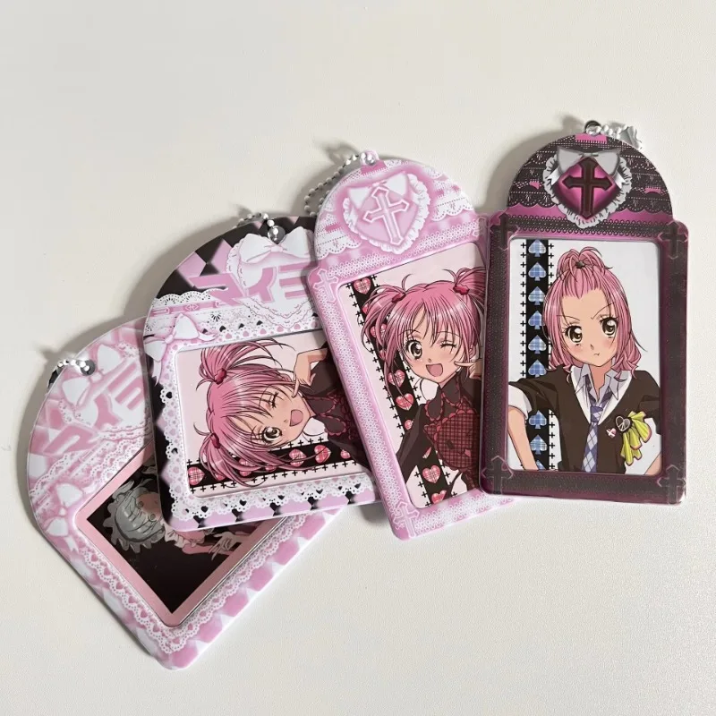 Cute Pink PVC Lace Bow Card Holder Protector Mini Photo Album Bowknot Idol Decorative Student Stationery  Credit ID Card Holder