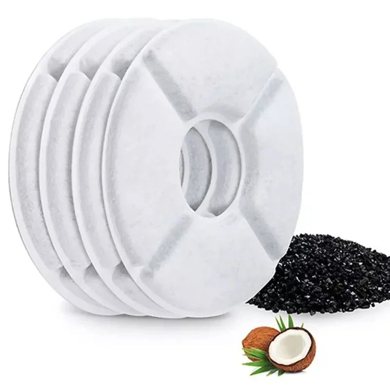 Replacement Activated Carbon Filter For Cat Water Drinking Fountain Replaced Filters Flower For Pet Dog Round Fountain Dispenser gallery 1