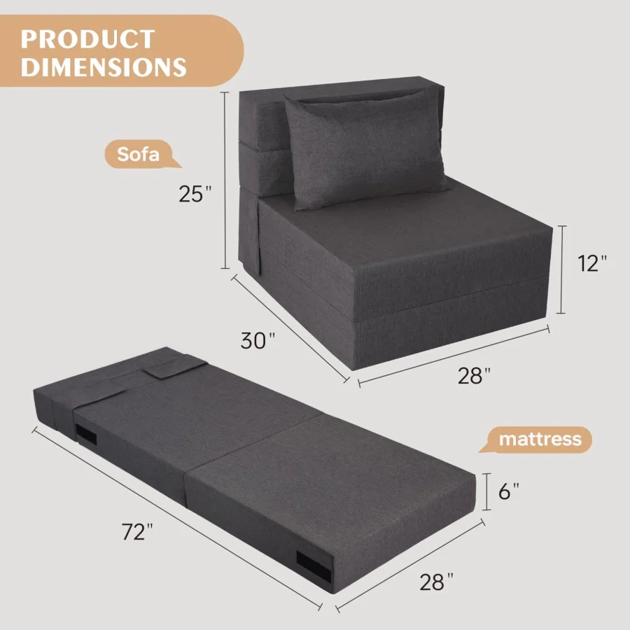 

Диван-кровать, раскладное кресло-кровать со съемным чехлом, трансформируемый диван-футон с подушкой, раскладной диван для гостиной, D