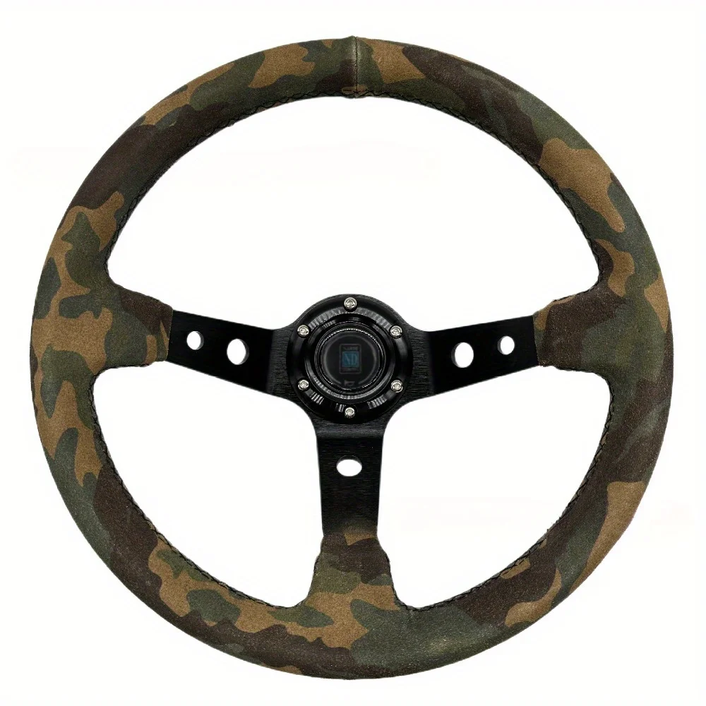 

Руль 13 дюймов, 350 мм, глубокая тарелка для дрифта, ралли, запасные части, черный камуфляж, замша