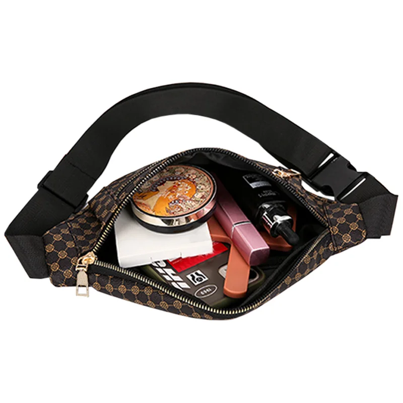 Práctico y versátil bolso de cintura con estampado, correa ajustable multicolor, ligero para uso diario, bolso elegante funcional informal