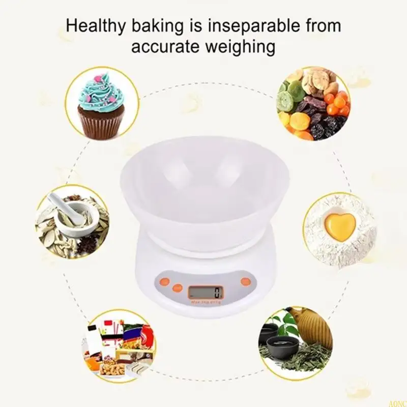 A0NC 2 kg/0,1 g della cucina digitale Display LCD con ciotola rimovibile