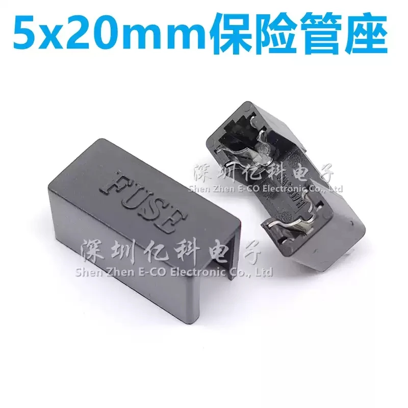 10pcs Installation of 10A/250V dual pin fuse holder on PCB board with 5x20mm fuse holder and double socket panel