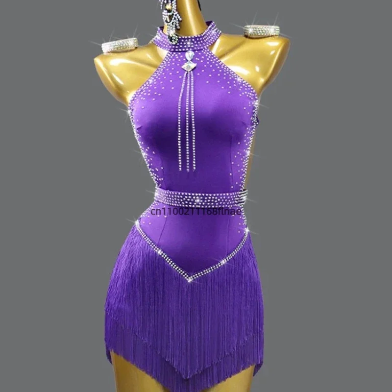 Professional Latin Dance Costume 2026 New Competition Table Performance Costume Tassel Dress