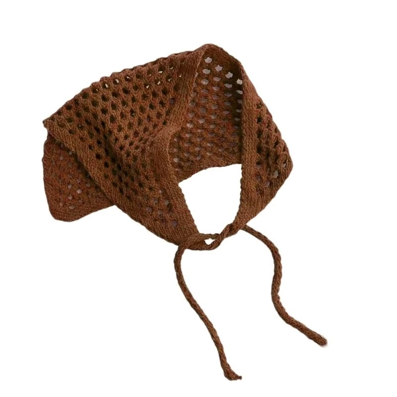 Hollowout Knit Scarf: Head Cover & Hip Wrap - close-up view