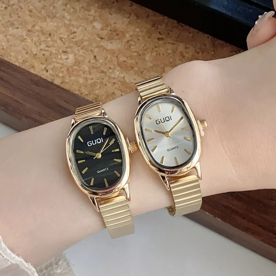 แฟชั่นผู้หญิงควอตซ์นาฬิกาสแตนเลสสุภาพสตรีนาฬิการูปไข่ขนาดเล็กสายไม้ไผ่สาวนักเรียนนาฬิกาข้อมือRelogio