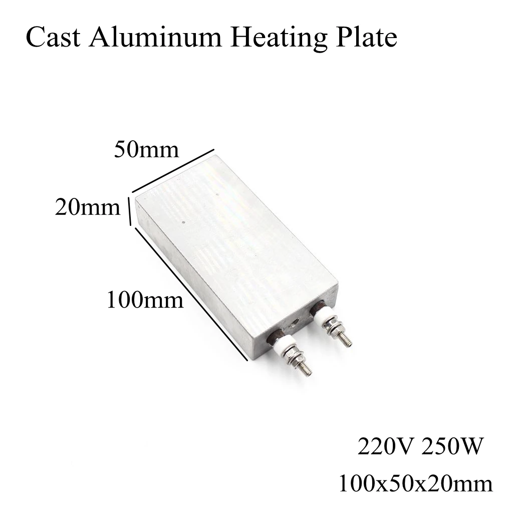 100x50mm Cast Aluminum Heating Plate High Temperature Flat Electric Band Heater Pad Mat Board Press Machine Extruder Laminator