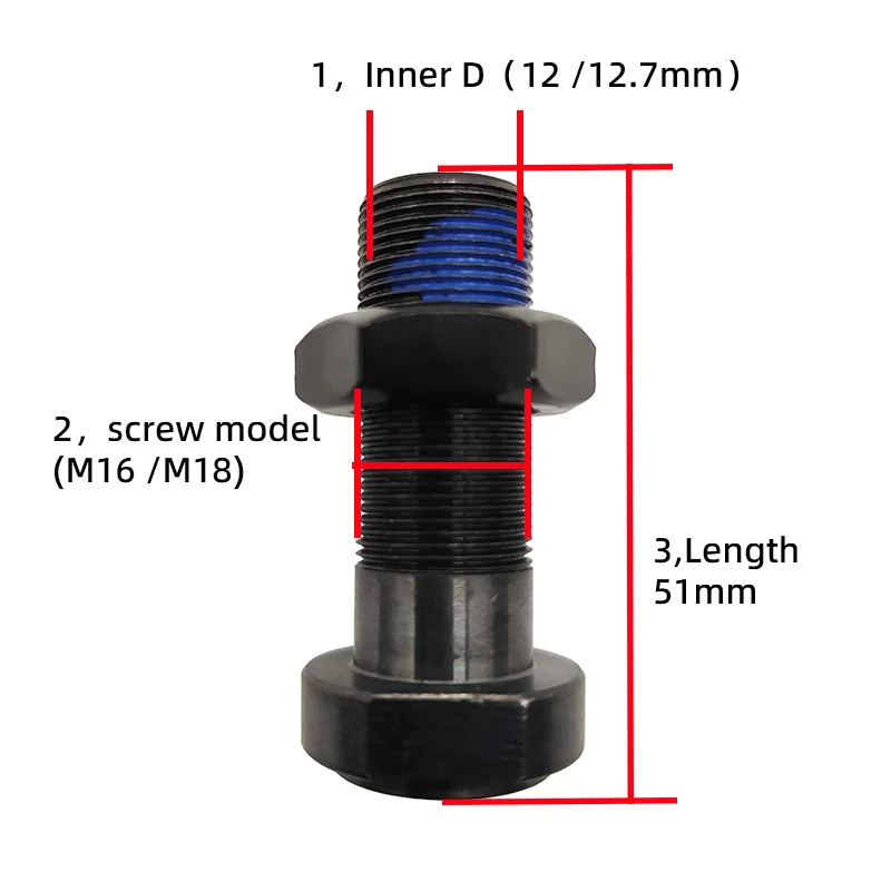 Sports Wheelchair Rear Wheel Quick-Release Axle Receiver Adapter, Hard Universal Mount, Multiple Size Options, One Piece