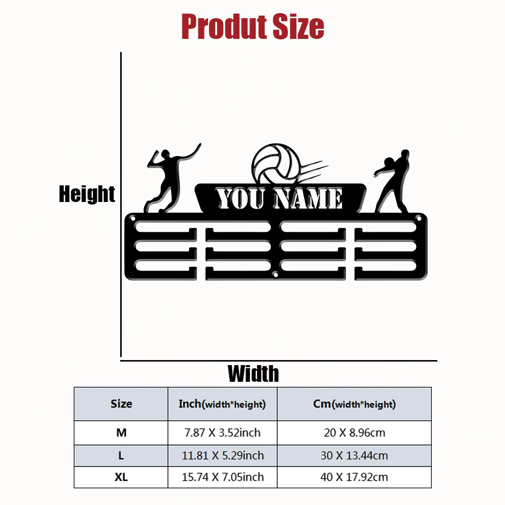 1pc Custom Iron Medal Hanger Personalized Name Exclusive for Volleyball Players Design Medal Display Rack, Birthday Gift image 4