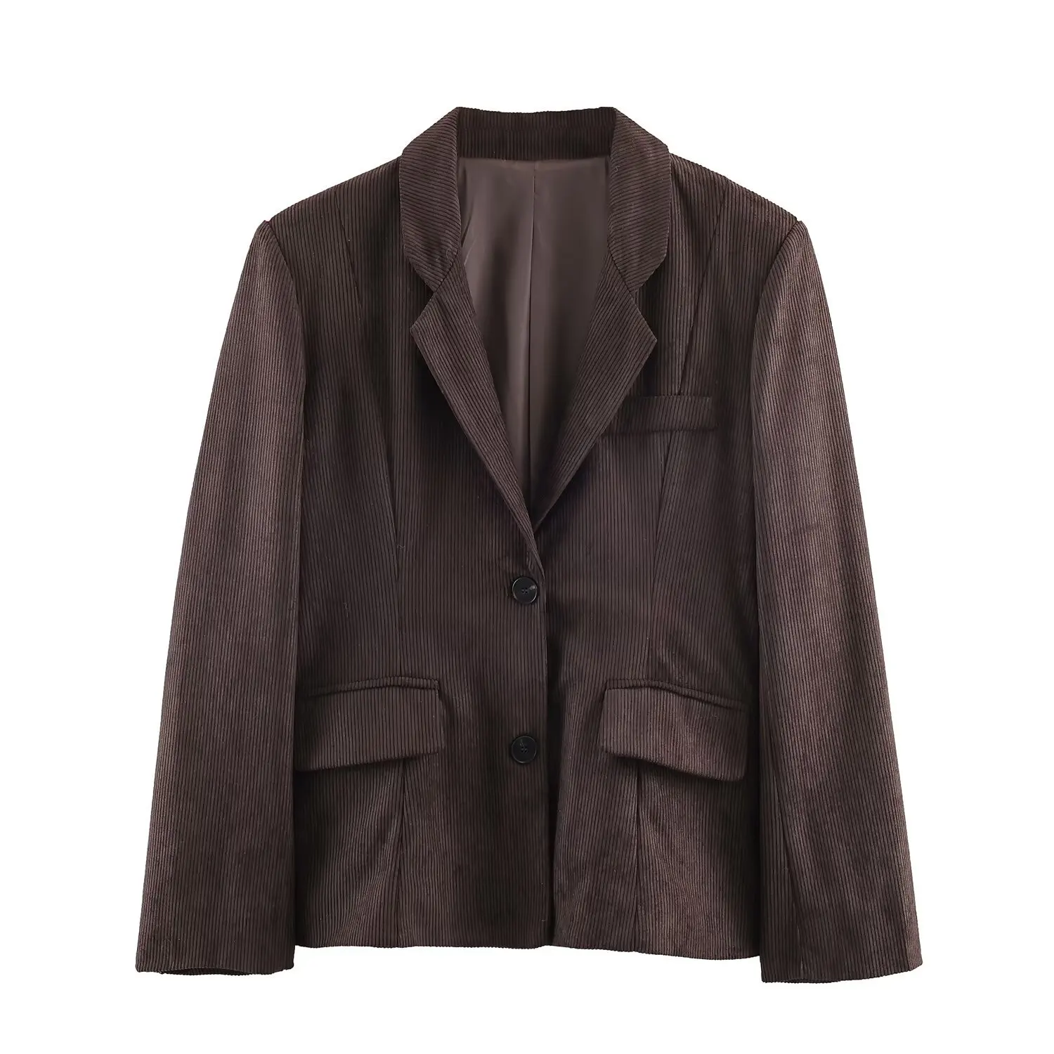 Fashionable Casual Corduroy Suit Jacket And Wide Leg Pants Set Women's Cross-Border Clothing Comfortable Organic Cotton Pants