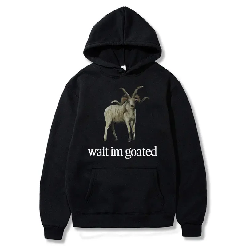 

Vintage Singer Alex G Wait Im Goated Graphic Hoodie Funny Goat Meme Print Sweatshirt Men Women Oversized Hoodies Men's Clothing