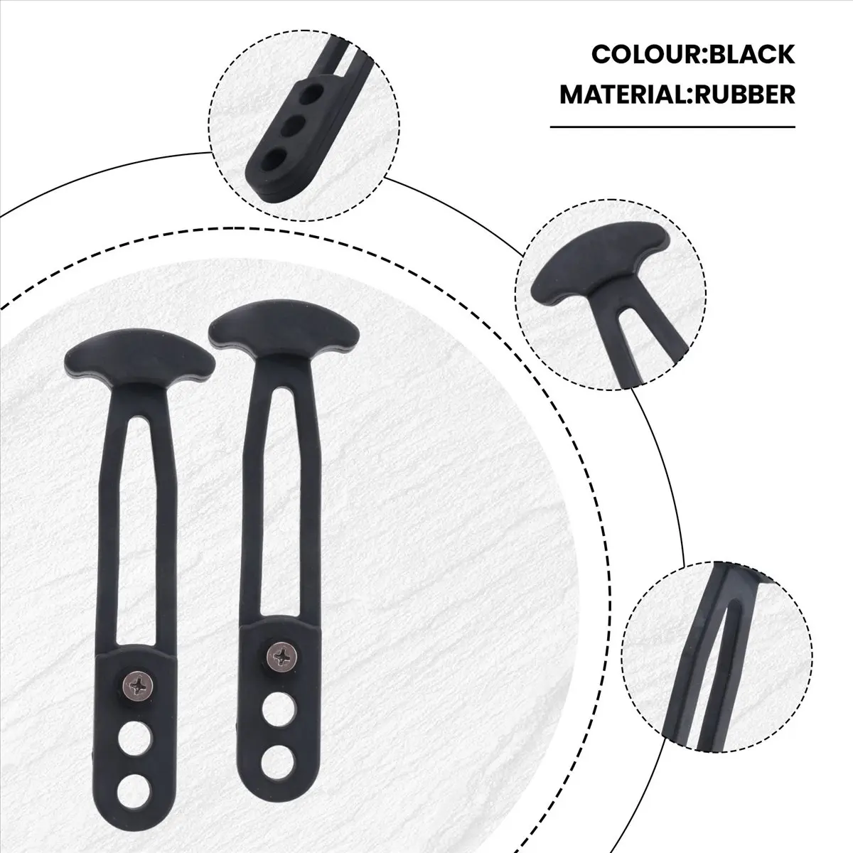 A24I 2 Pack Boat Telescoping Ladder Rubber Strap Boarding Fixed Lock Belt Adjustable 3-Hole for Pontoon Boat Yacht Roof