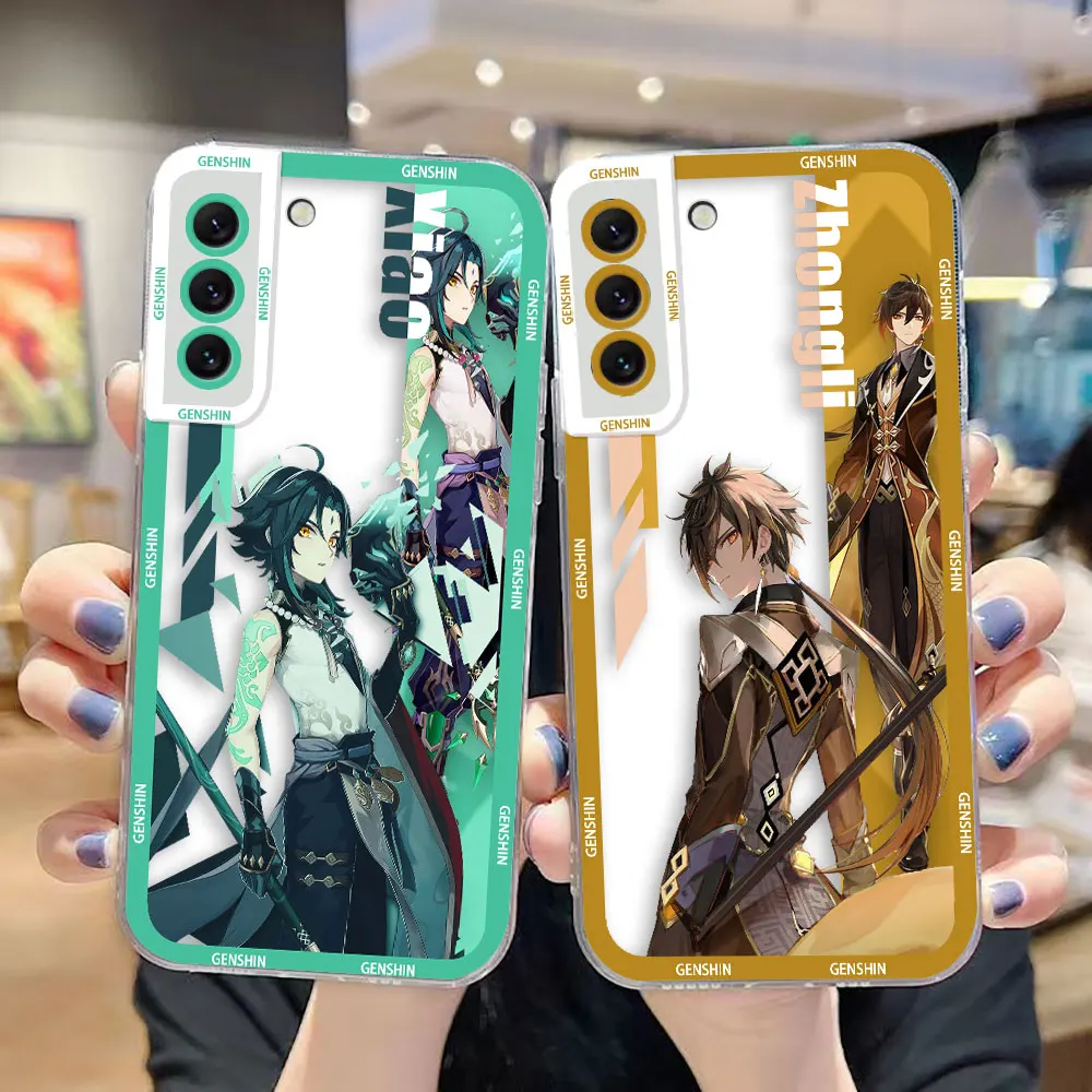 Image of Transparente Handyhülle für Samsung Galaxy S26 S25 EDGE S24 S23 S22 S21 S20 FE PLUS ULTRA Schutzhülle Genshin Impact Yae Shenhe Rail