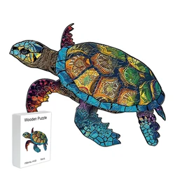 Turtle Picture Animal Wooden Puzzle Exquisite A3 A4 A5 3D shape wooden decoration holiday gift puzzle decompression