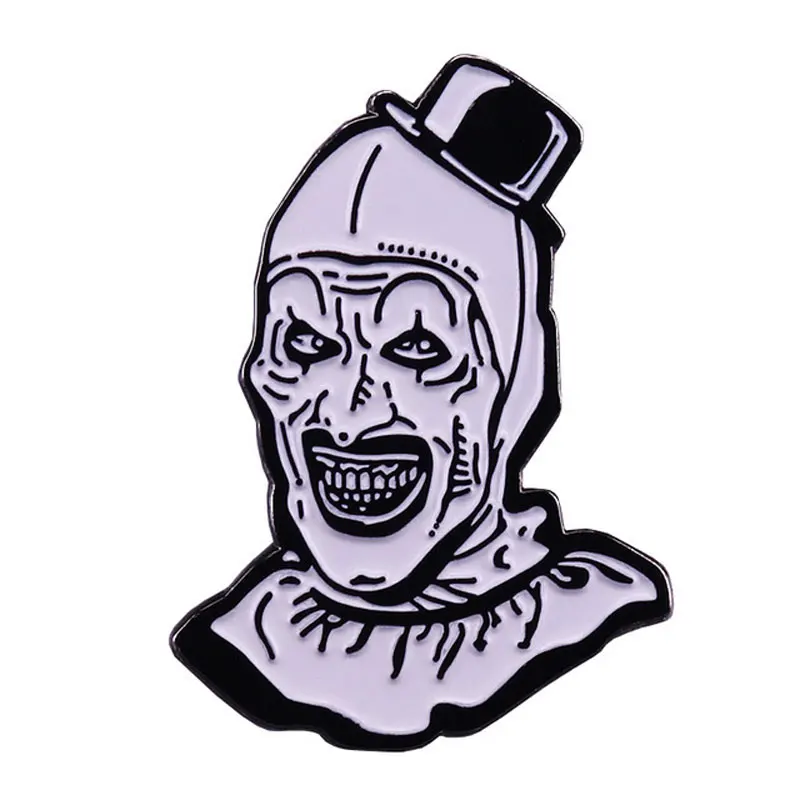 Art Clown Cartoon Enamel Pins Halloween Horror Metal Brooch Badge Fashion Jewellery Clothes Hat Backpack Accessory Gifts