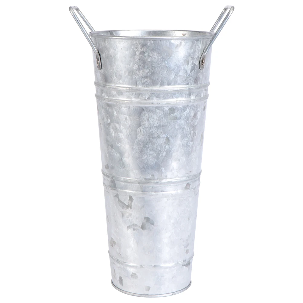

Simulated Vases Decorative Bucket Decoration Garden Buckets Rustic Metal Flowerpot Conical Replacement for Display