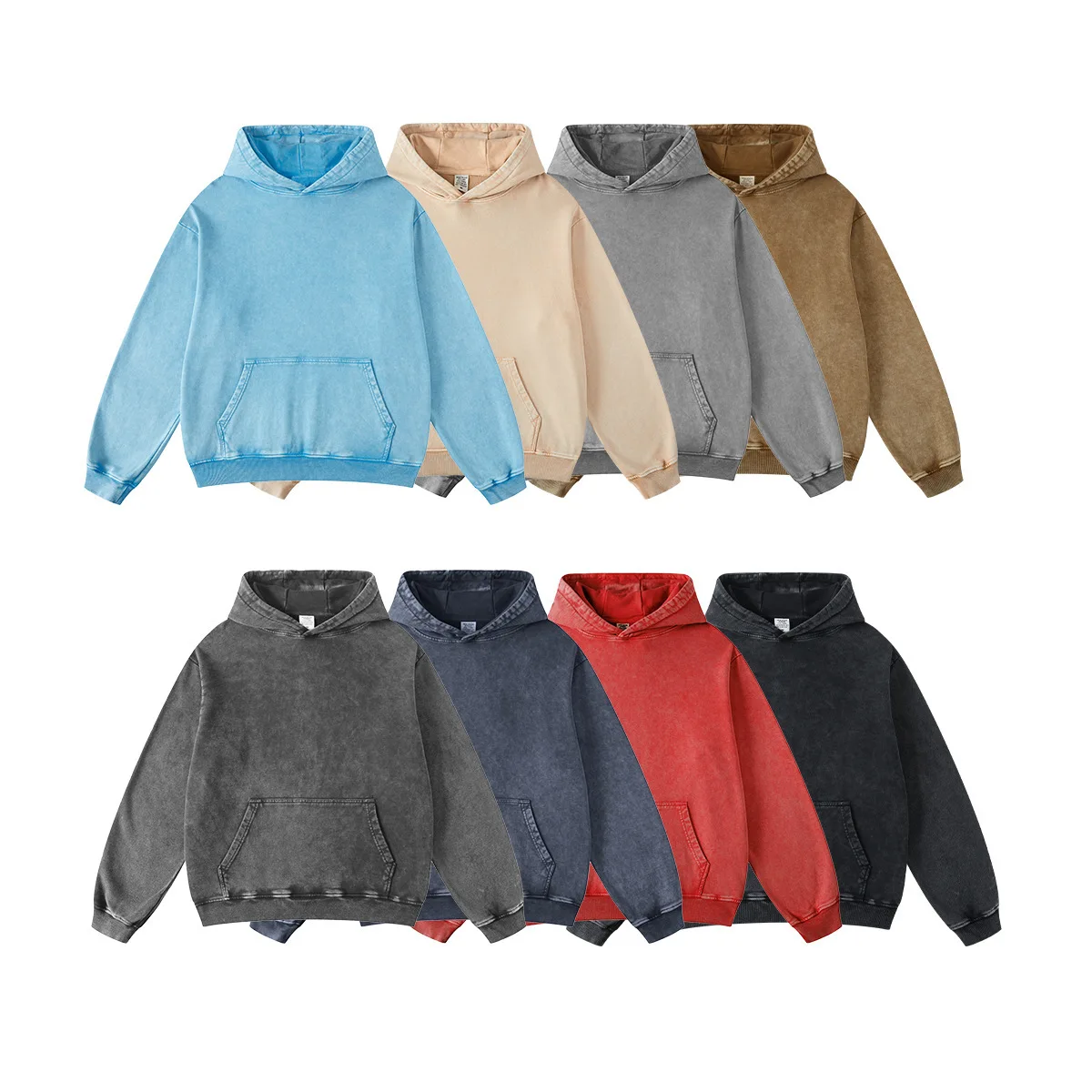 Abbigliamento da uomo 2025 Autunno Trendy Fashion Style Felpa allentata da uomo Vintage Wax Dye Coppia Outfit Felpa unisex OO0C