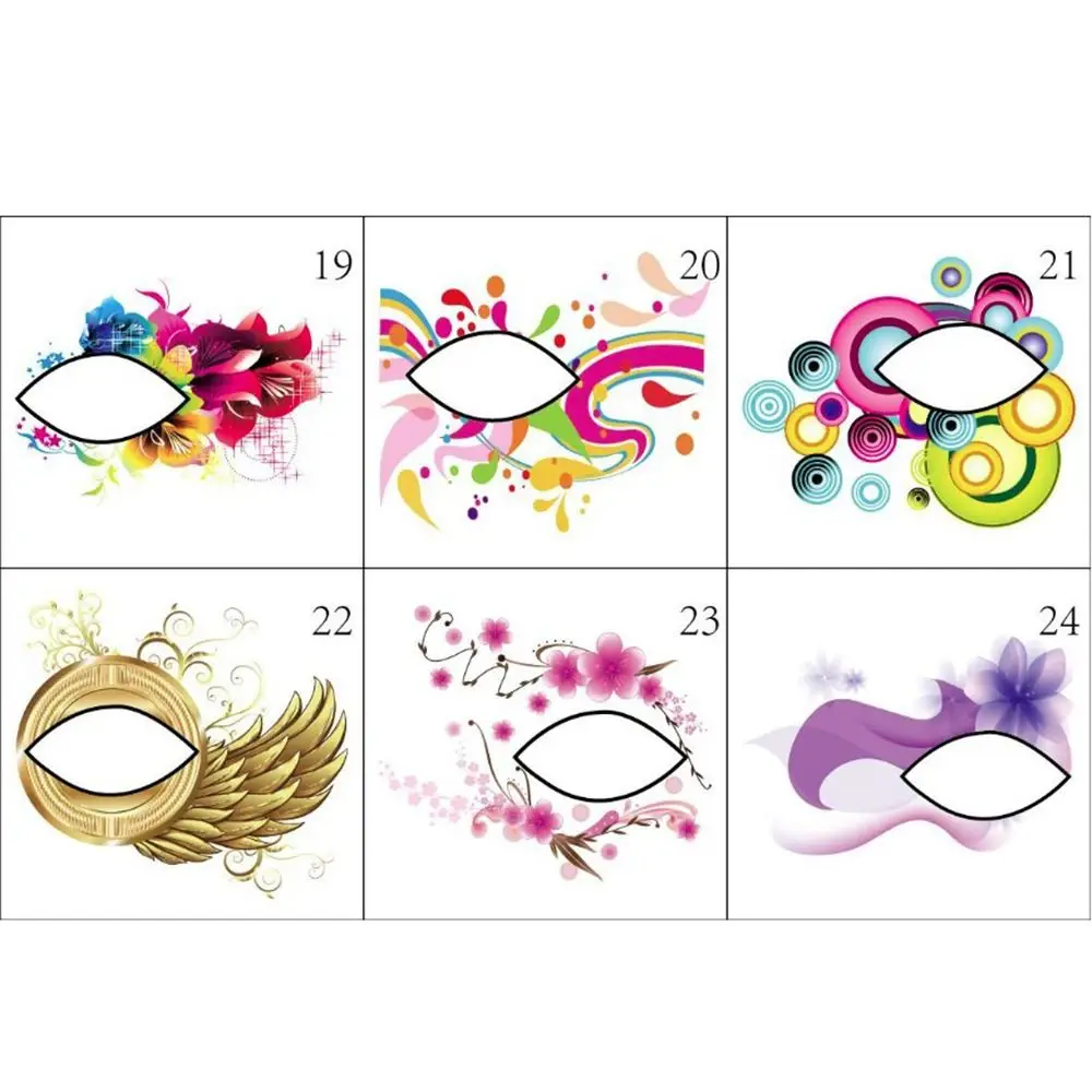 Pegatinas de tatuaje de sombra de ojos a prueba de agua, tatuaje falso de moda, tatuaje temporal de ojos, maquillaje de transferencia de agua colorido, pegatina delineador de ojos