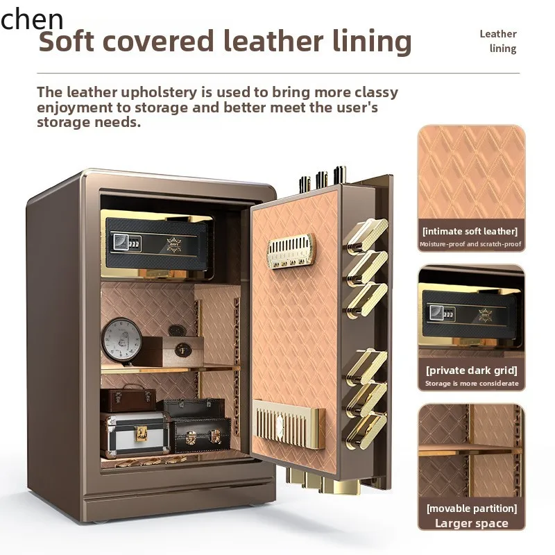 

ZML Safe Box Home Thickened Heavy Duty Safe Money Storage Password Box Fingerprint Bedside Cabinet