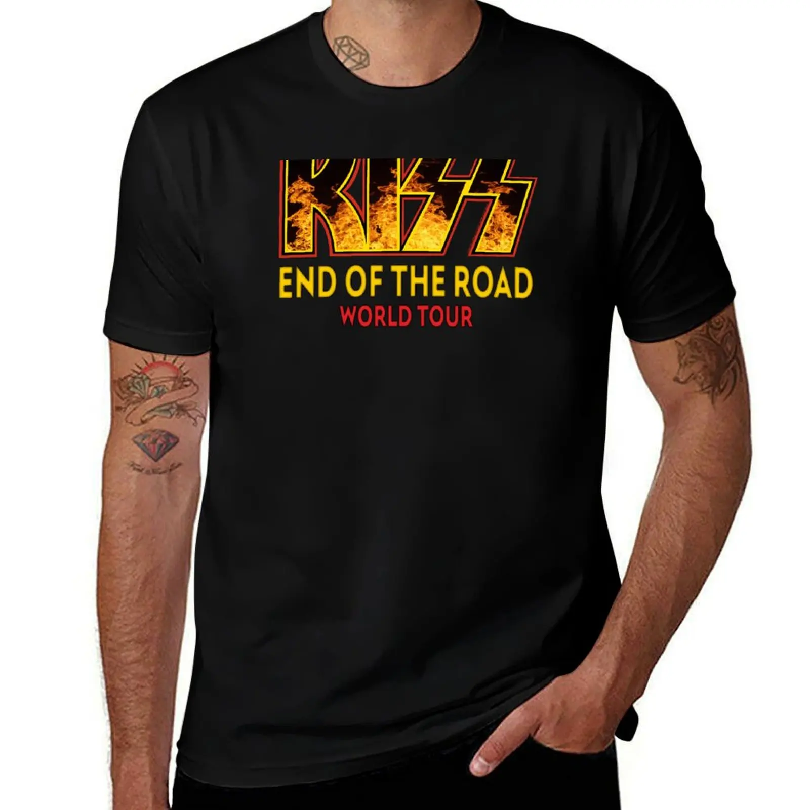 KISS End Of The Road World Tour Spaceman Catman Starchild Demon T-Shirt Summer Fashion Casual Tee Shirt