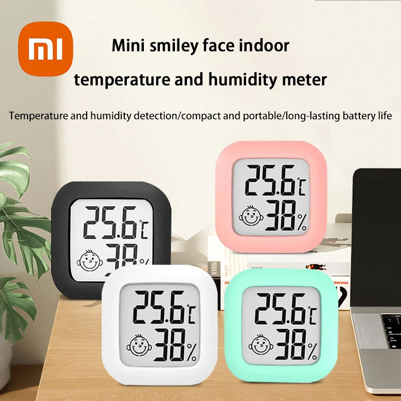 Xiaomi Smart Thermometer Home Indoor Mini Temperature Humidity Sensor Smiling Face Digital Display Weather Station for Home