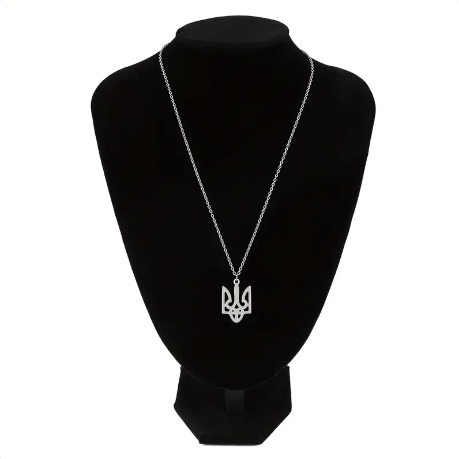 Stainless Steel Pendant Necklace Choker Jewelry Ukrainian Symbol Neck Chain Accessories