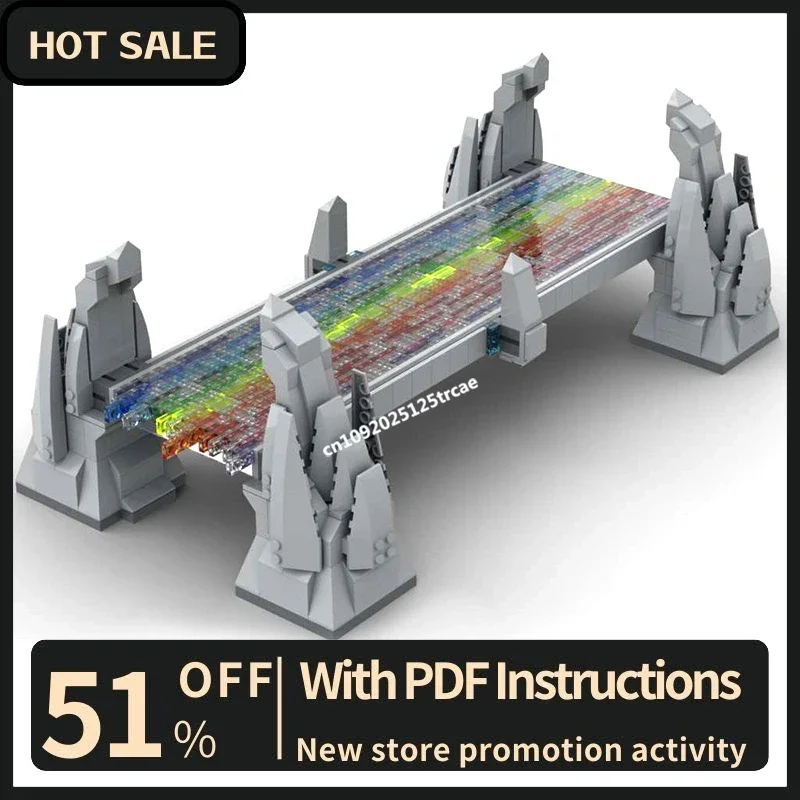 

New 1230Pcs Hot Famous Hero Movie Moc Streetscape Thor Bifrost Bridge Model Building Custom Puzzle Diy Creative Ideas Toys Gifts