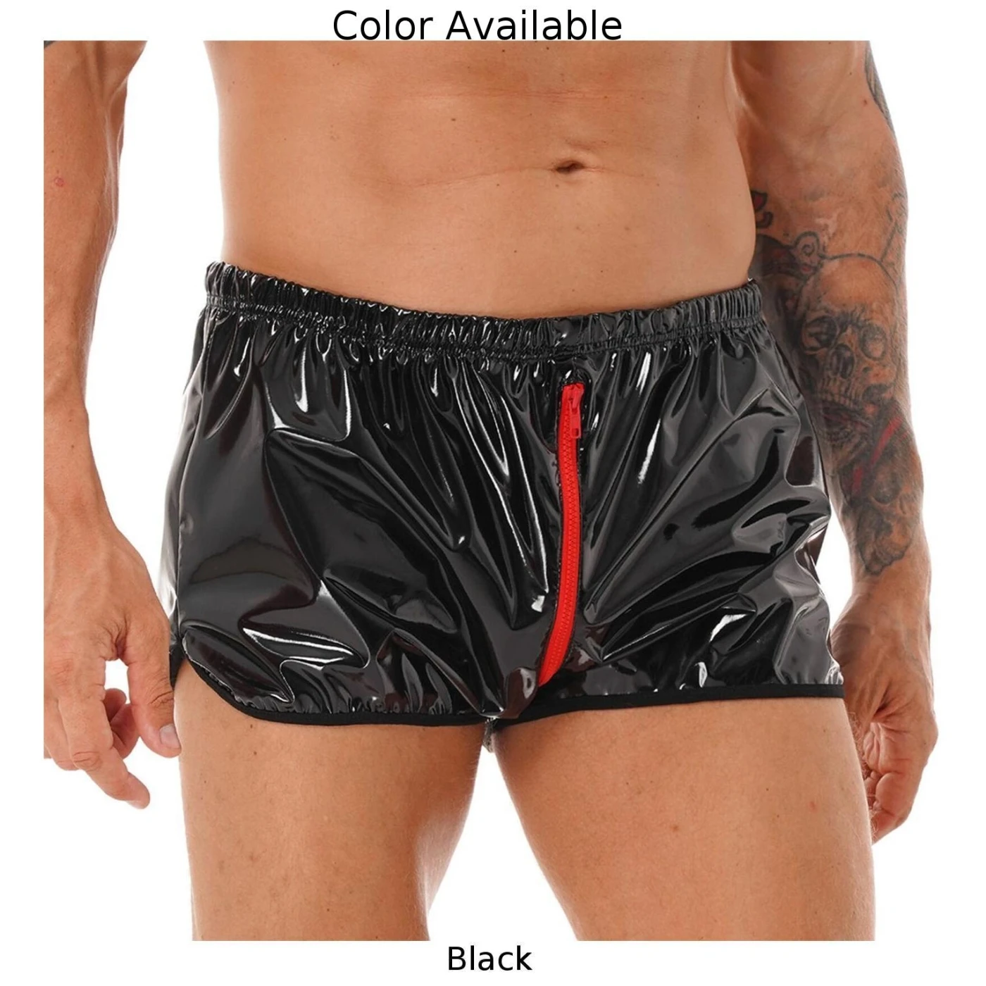 Mens Wet Look Underwear Boxer Briefs Trunks designed for Zip Shorts with Breathable Material and Snug Fit for Everyday Wear