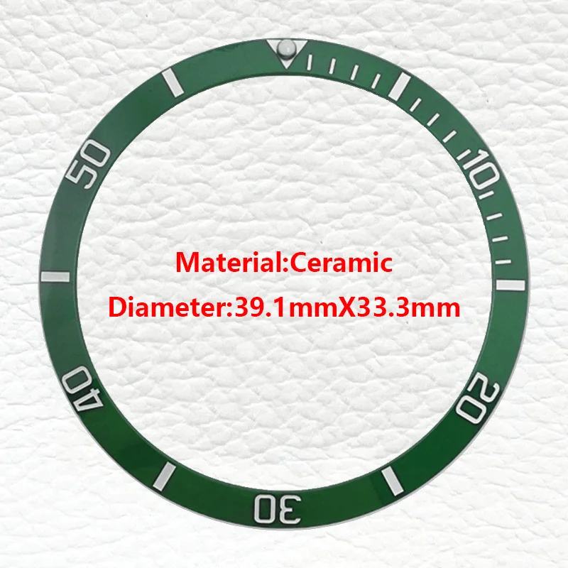 Mod 39.1mmx33.3mm السيراميك الحافة إدراج حلقة يناسب NH35 ساعة حالة شقة السيراميك الحافة إدراج قطع الغيار للرجال ساعات الغوص