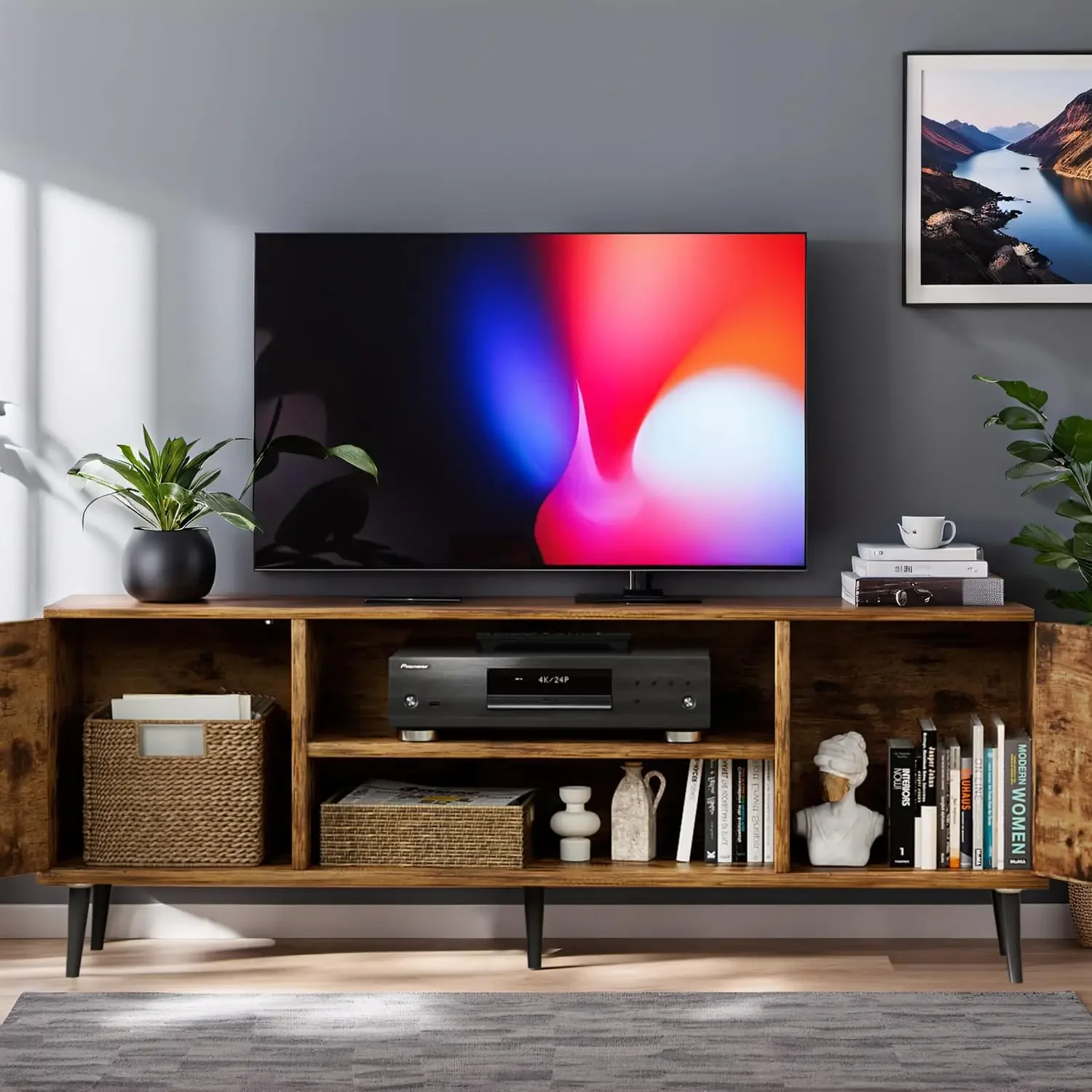 Modern Retro TV Stand for Television up to 65