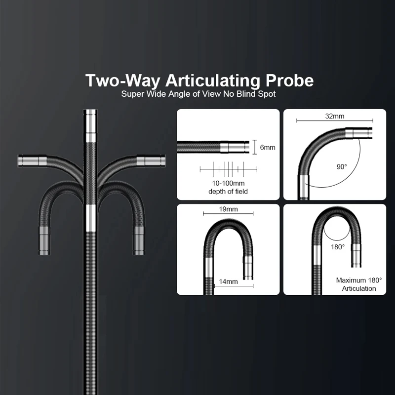 Steering Endoscope Camera 1m-5m HD 1080P 6MM/8.5MM Steering Industrial Borescope Endoscope Camera For Car Inspection Camera