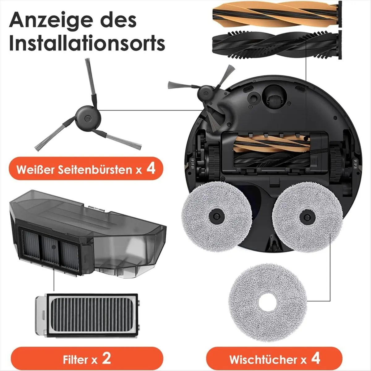[A99U] Accessory Set for X50 Ultra Complete / L50 Pro Ultra Robot Vacuum Cleaner Replacement Parts Accessories